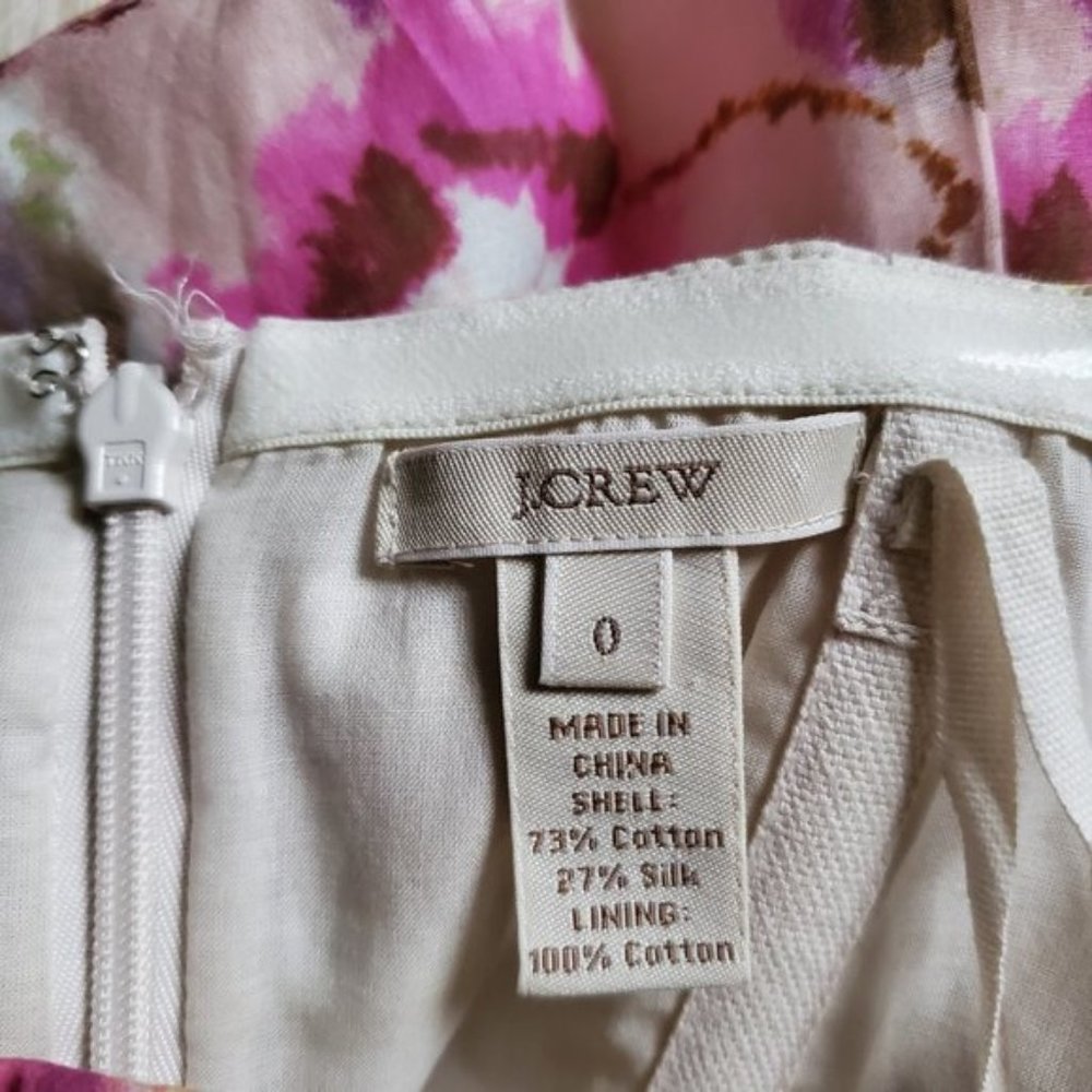 J. Crew Floral Watercolor Strapless Dress Size 0 - Picture 8 of 8